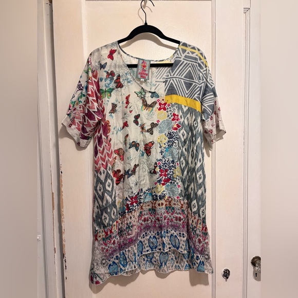 Johnny Was Tops - Johnny Was - Butterfly 100% Silk Tunic Size Small